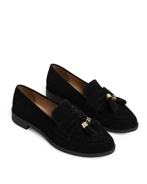 Mocasín Negro Motitas Oro 8606
